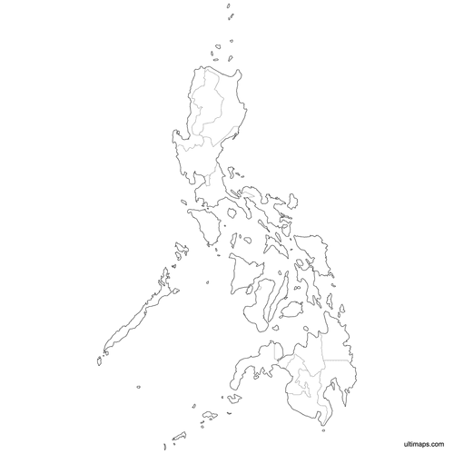 Preview of Outlined Map of Philippines Regions