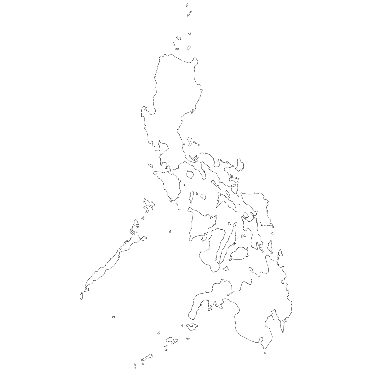 Outline Map of Philippines Regions