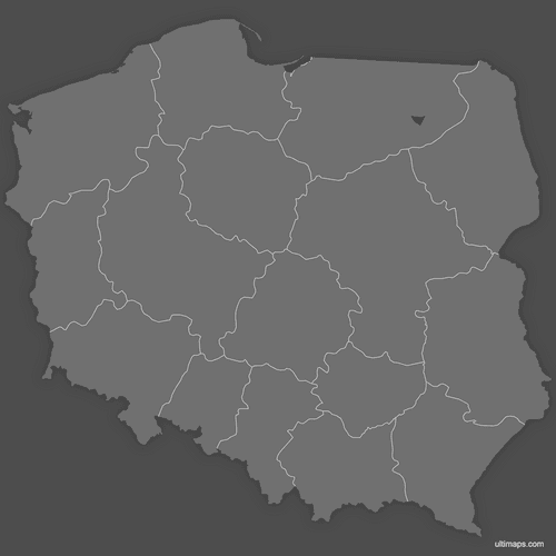 Preview of Blank Map of Poland Provinces (Dark)