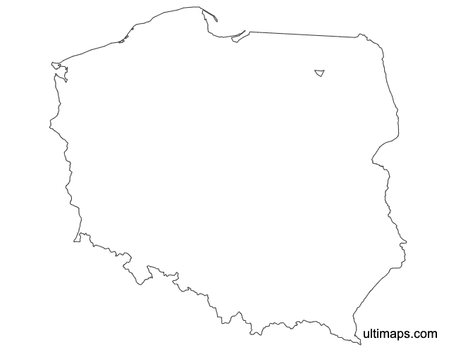 Preview of Outline Map of Poland Provinces (A4)