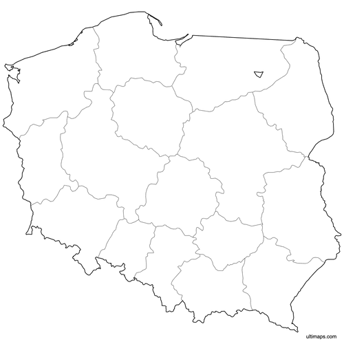 Preview of Outlined Map of Poland Provinces