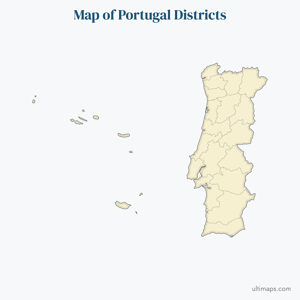 Map of Portugal Districts