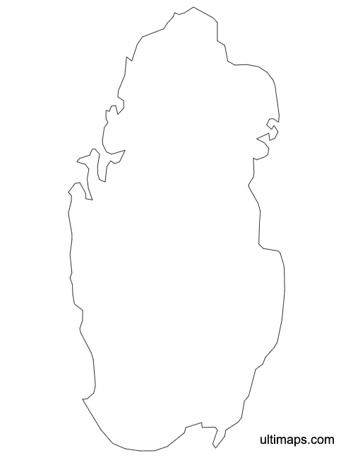 Preview of Outline Map of Qatar Municipalities (A4)