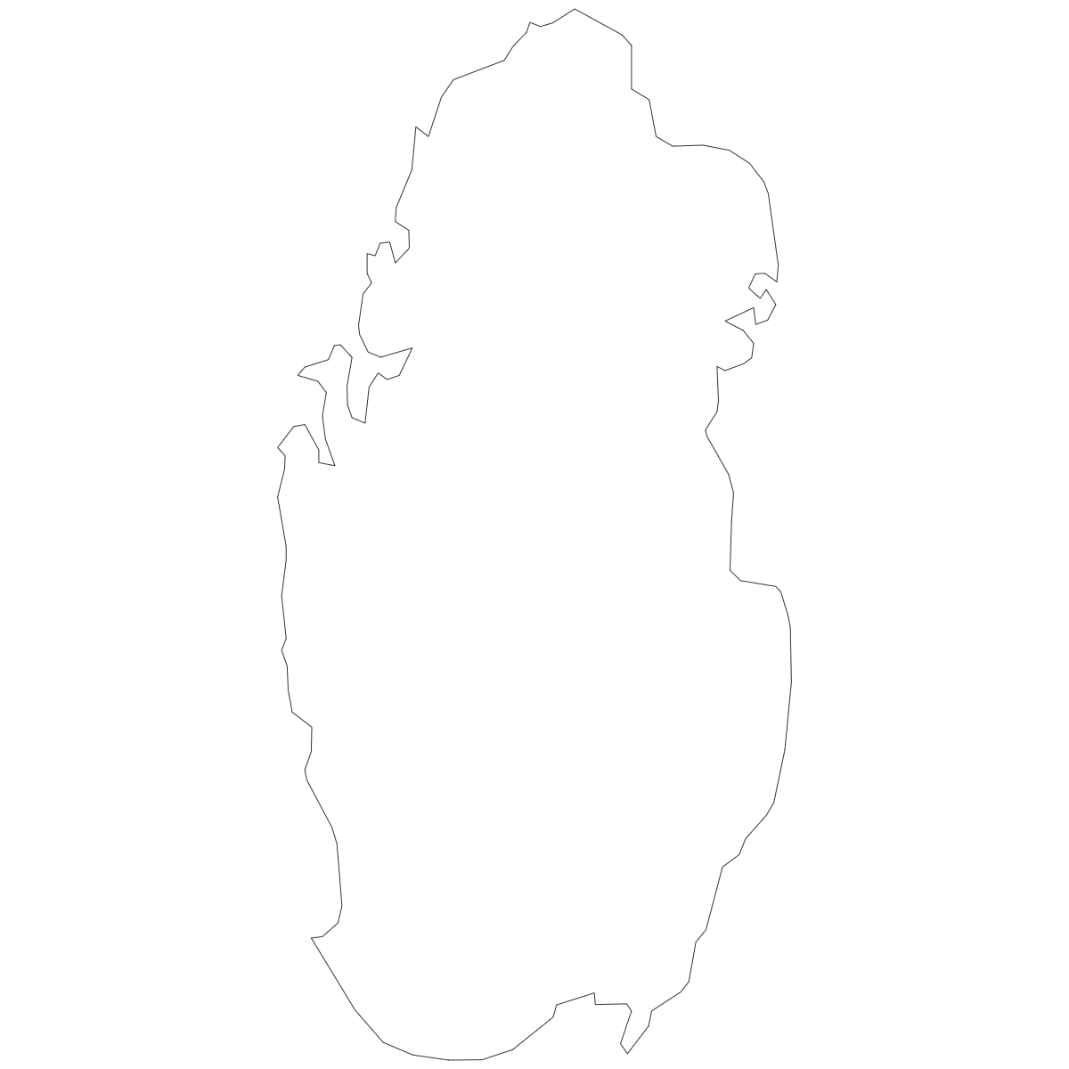 Outline Map of Qatar Municipalities