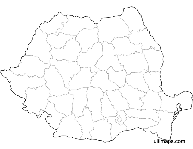 Preview of Blank Map of Romania Counties (A4)