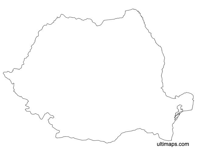 Preview of Outline Map of Romania Counties (A4)
