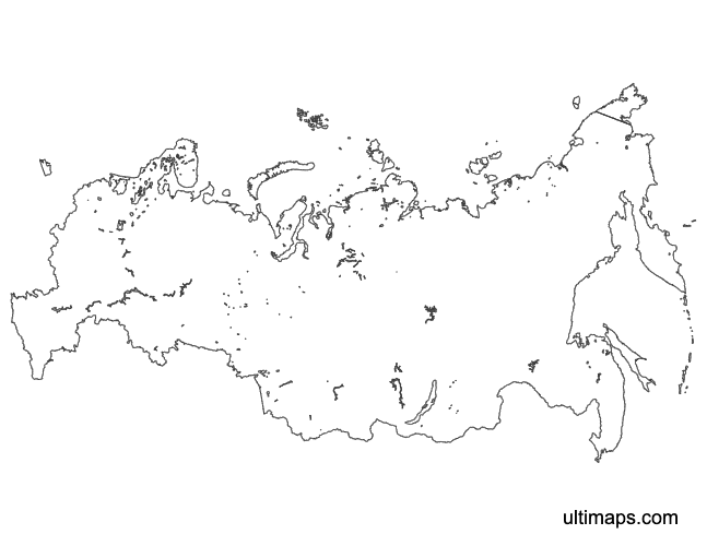 Preview of Outline Russia Map with Federal Subjects (A4)