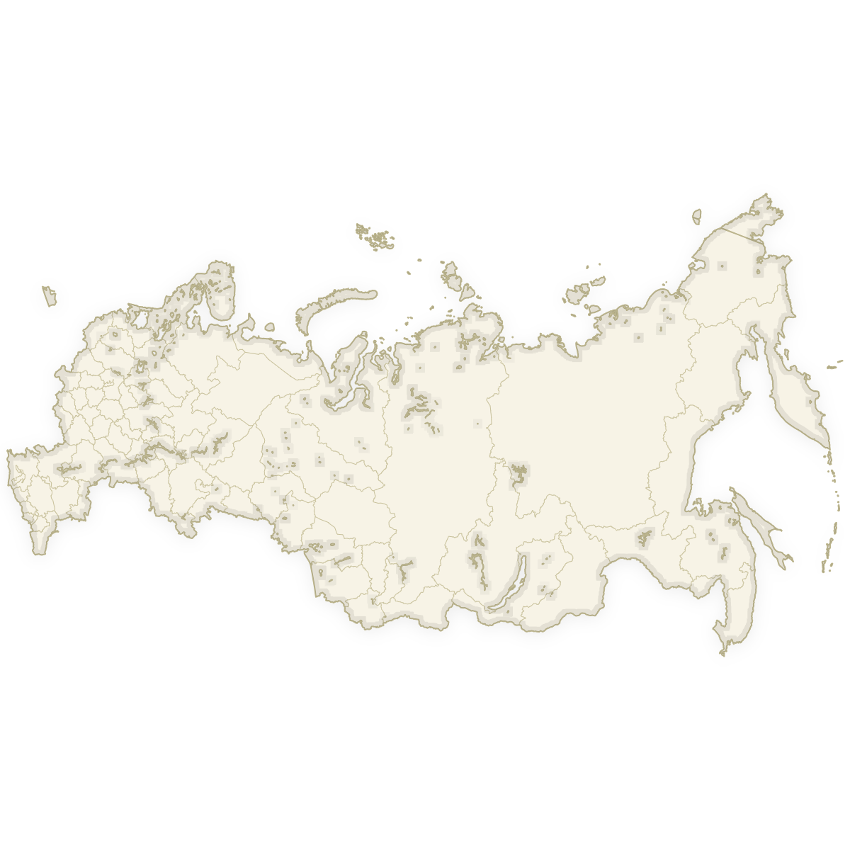 Blank map of Russia with Federal Subjects