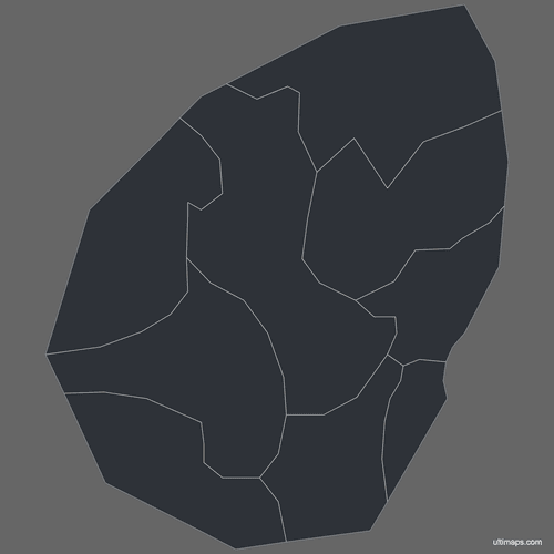 Preview of Blank San Marino Map with Castelli (Dark)