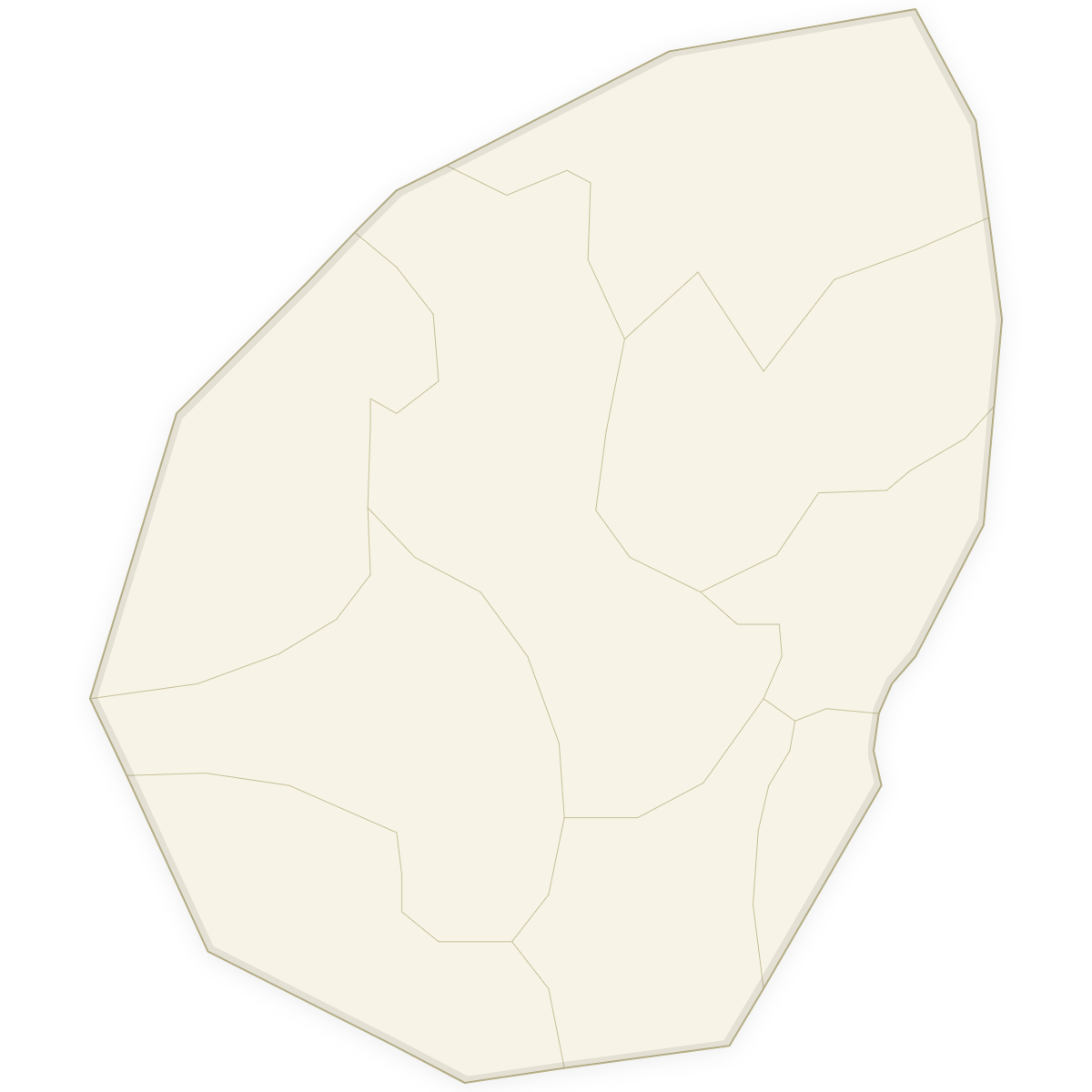 Blank map of San Marino with Castelli