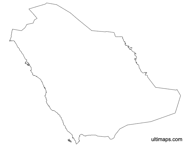 Preview of Outline Map of Saudi Arabia Provinces (Letter)