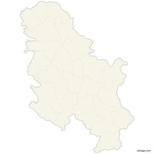 Preview of Vector Serbia Map with Districts