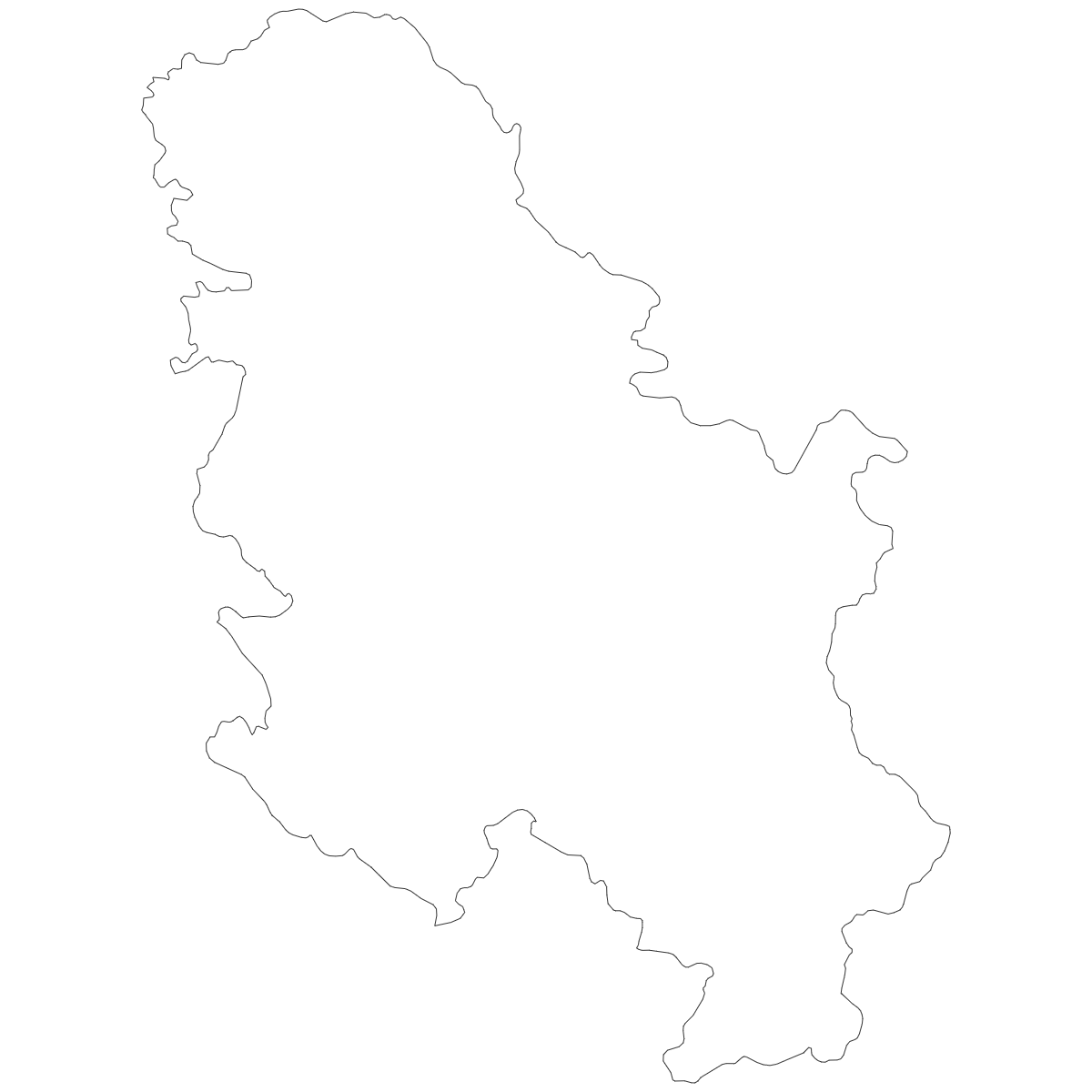 Outline map of Serbia