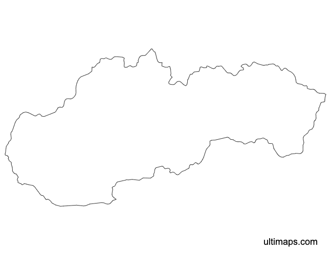 Preview of Outline Map of Slovak Regions (Letter)