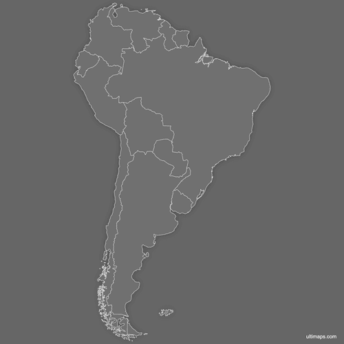 Preview of Blank Map of South America (Dark)