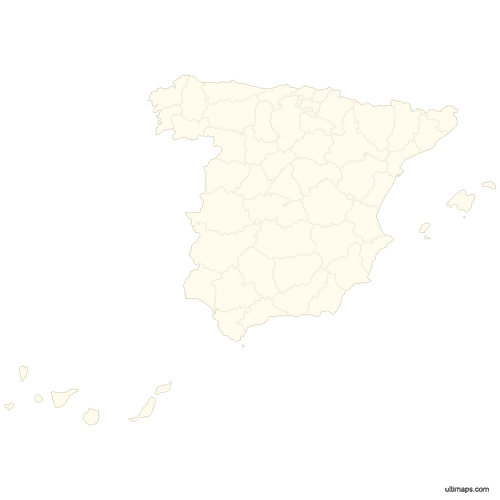 Preview of Blank Map of Spain Provinces