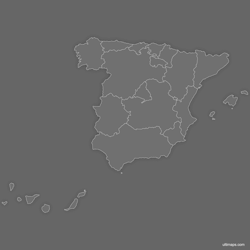 Preview of Blank Map of Spain Communities (Dark)