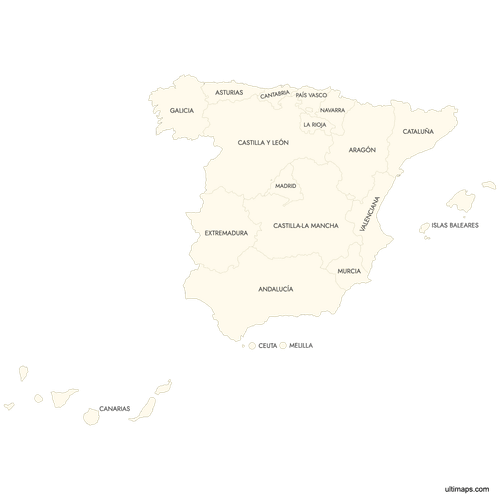 Preview of Labeled Map of Spain Communities