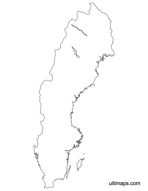 Preview of Outline Map of Sweden Counties (Letter)