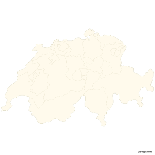 Preview of Blank Map of Switzerland Cantons