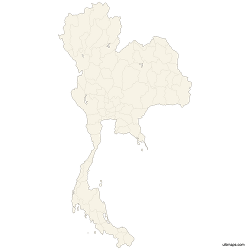 Preview of Blank Thailand Map with Provinces
