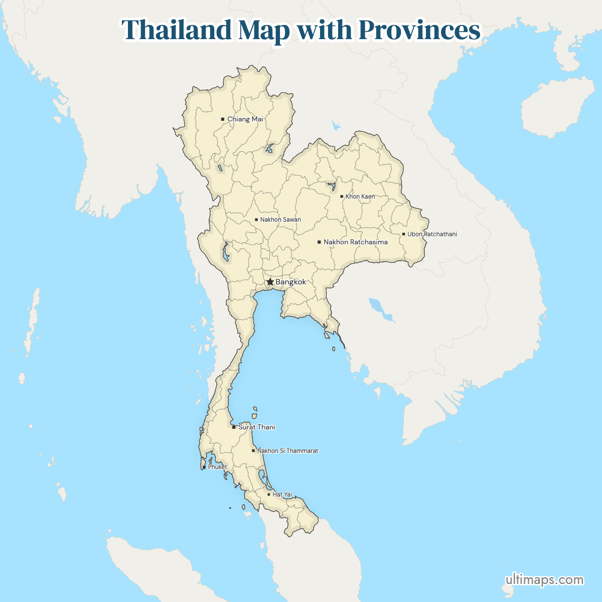 Thailand Map with Provinces