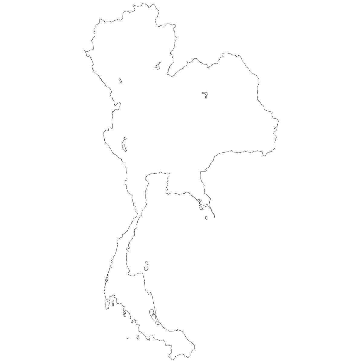 Outline map of Thailand