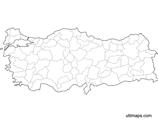 Preview of Blank Map of Turkey (Letter)