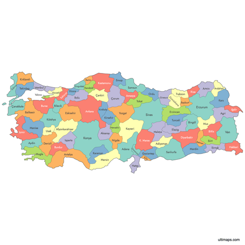 Preview of Labeled Map of Turkey