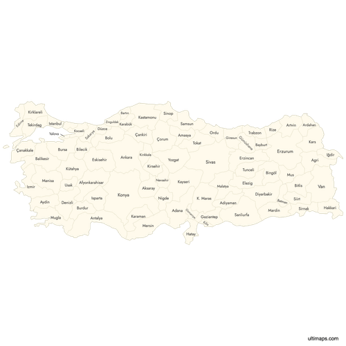 Preview of Labeled Map of Turkey