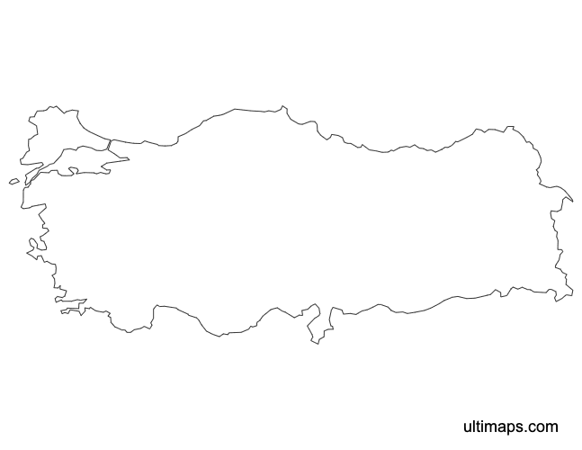 Preview of Outline Map of Turkey (A4)