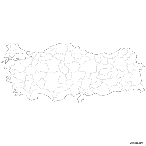 Preview of Outlined Map of Turkey