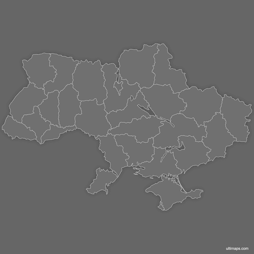 Preview of Blank Map of Ukraine Regions (Dark)