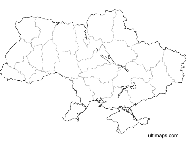 Preview of Blank Map of Ukraine Regions (Letter)