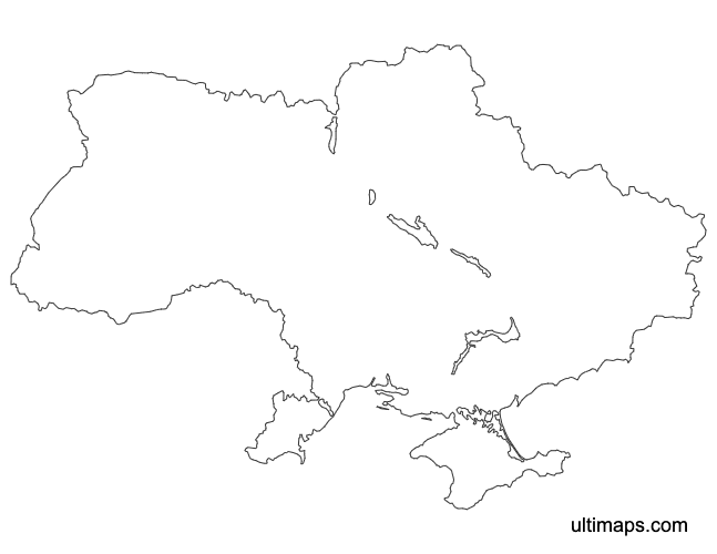 Preview of Outline Map of Ukraine Regions (Letter)