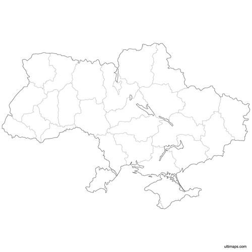 Preview of Outlined Map of Ukraine Regions