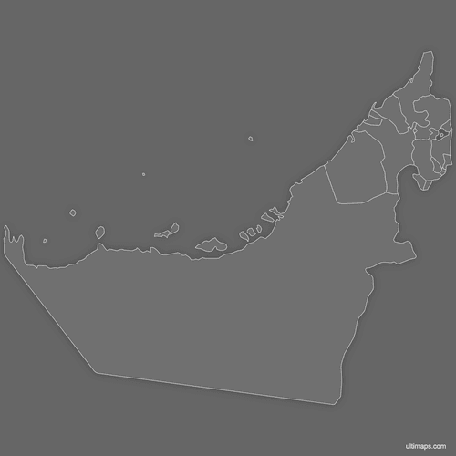 Preview of Blank Map of United Arab Emirates (Dark)