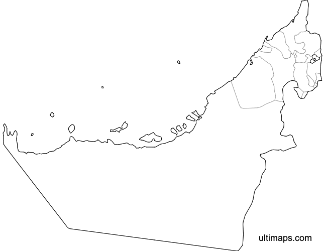 Preview of Blank Map of United Arab Emirates (Letter)
