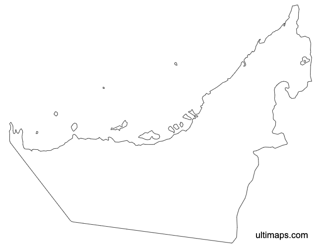 Preview of Outline Map of United Arab Emirates (Letter)