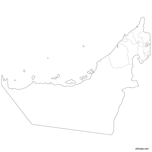 Preview of Outlined Map of United Arab Emirates