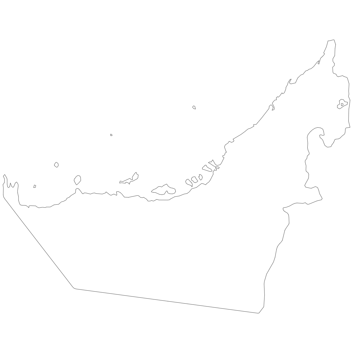 Outline Map of United Arab Emirates