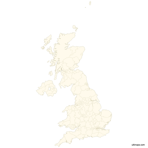 Preview of Blank Map of United Kingdom Counties