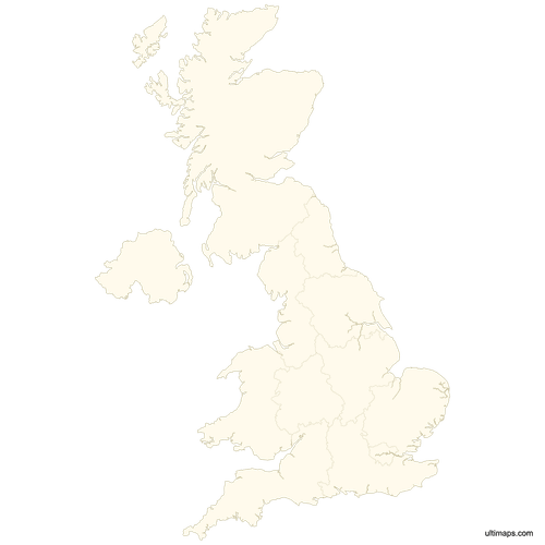 Preview of Blank Map of United Kingdom Regions