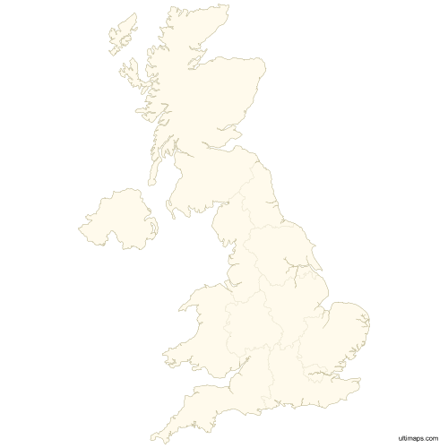 Preview of Vector Map of United Kingdom Regions