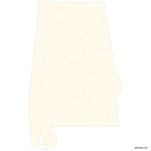 Preview of Blank Map of Alabama Counties