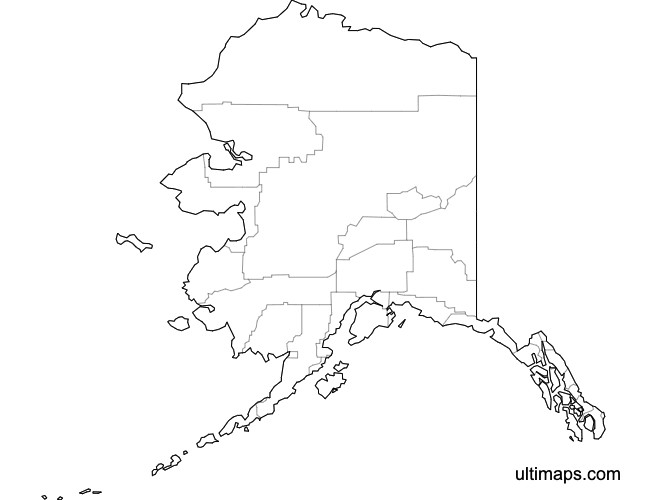 Preview of Blank Map of Alaska (A4)