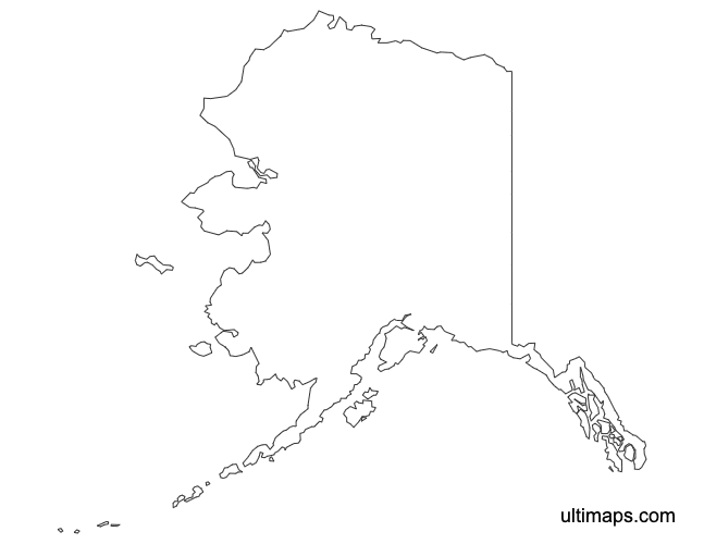 Preview of Outline Map of Alaska (A4)