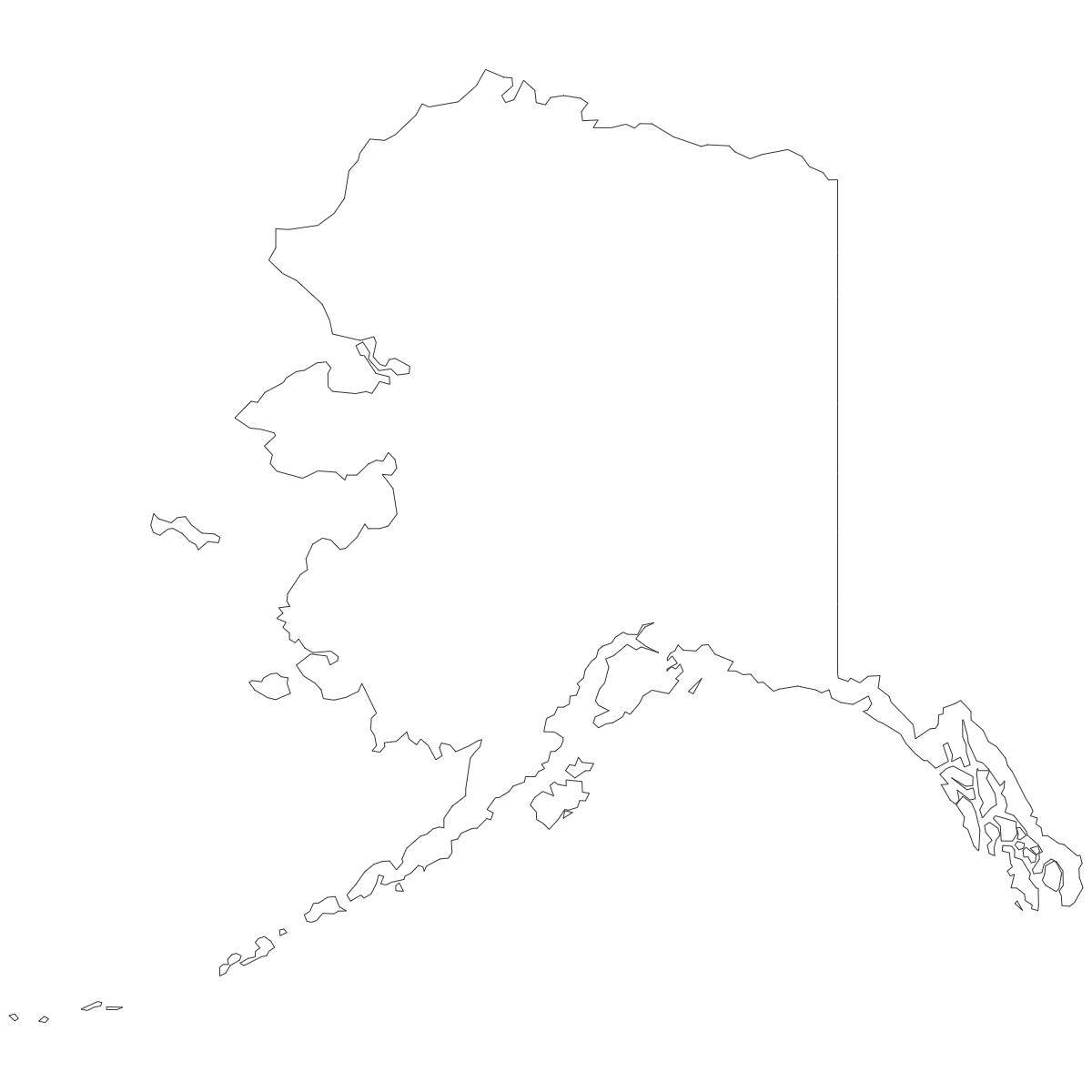 Outline Map of Alaska