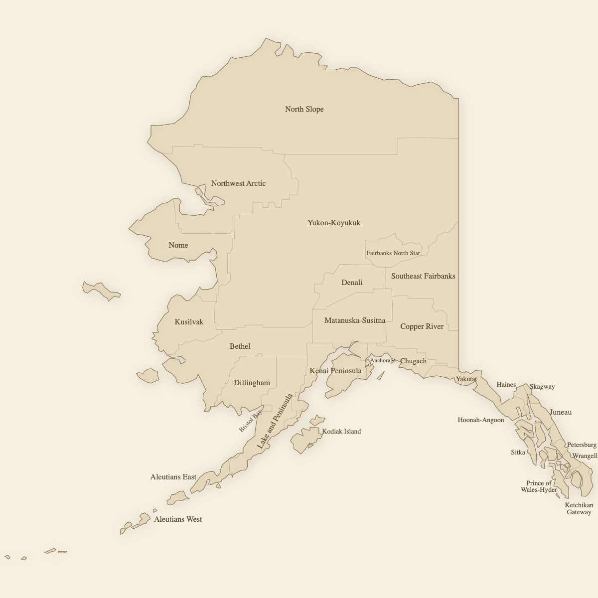 Styled Map of Alaska (Vintage Theme)