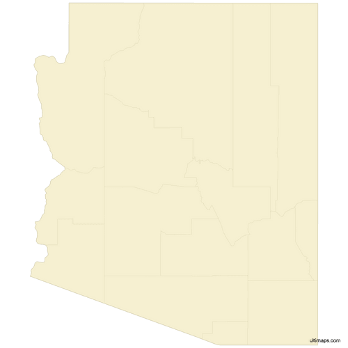 Preview of Blank Map of Arizona Counties